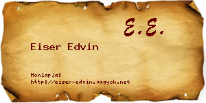 Eiser Edvin névjegykártya
